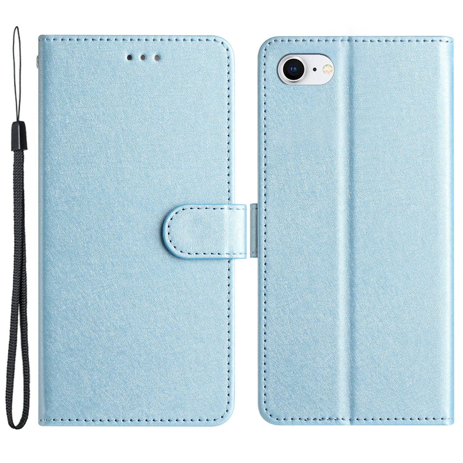 For iPhone 6/6s/7/8/SE (2020)/SE (2022) Phone Stand PU Leather Cover Silk Texture Wallet Case with Wrist Strap For iPhone 6/6s/7/8/SE (2020)/SE (2022) Phone Stand PU Leather Cover Silk Texture Wallet Case with Wrist Strap